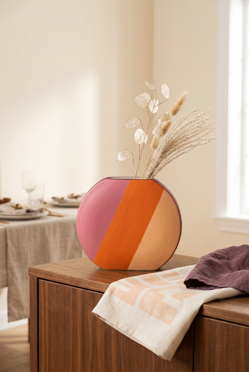 Sorbet Canvas vase on dining sideboard