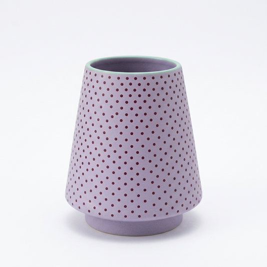 Lilac Confetti vase isolated on white background